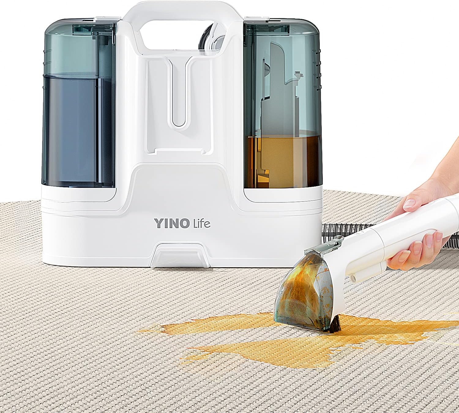 Amazon YINO life カーペットクリーナー 12000pa超吸引力 水で洗い スチームクリーナー 布洗浄機 カーペットリンサー