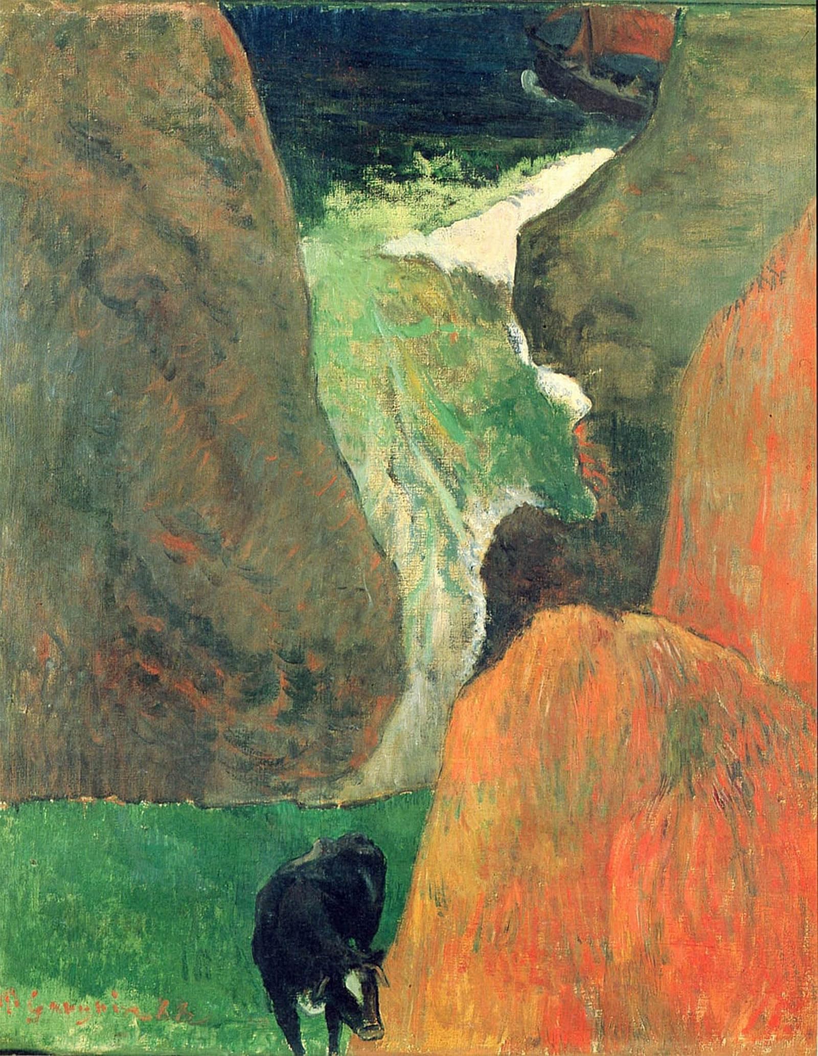 SERENDIPITP Abstract Painting Mural Print Picture Wall Decor Painting Above the Abyss by Paul Gauguin Vintage Wall Artwork for Home Decor 60x90cm