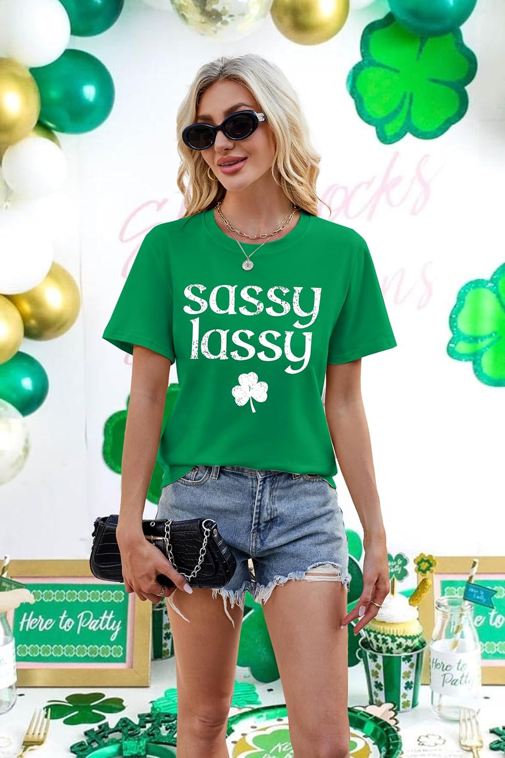 St Patricks Day Shirt Women Green Shamrock Lucky Tshirt Casual Clover Graphic T Shirt Irish Tee Tops - Image 2