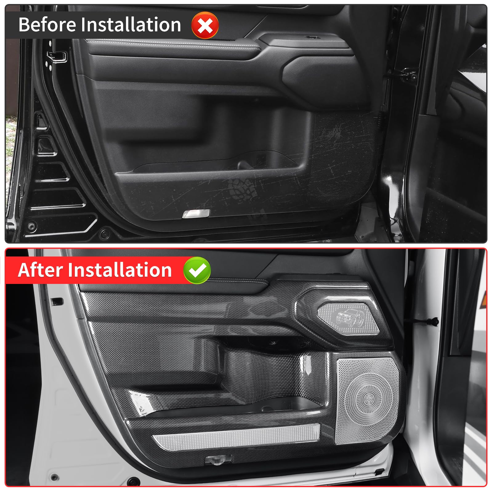 Car Door Kick-Proof Panel Suitable for 2024 2025 2026 Toyota Land Cruiser 250 1958 Prado Carbon Fiber Pattern — view 3