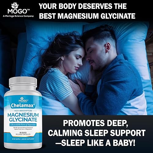 Miniatura 5 de Chelamax Glicinato de magnesio. Procedente del mar Muerto, 100% magnesio quelatado para apoyar el sueño, calambres musculares, salud ósea. Fabricado