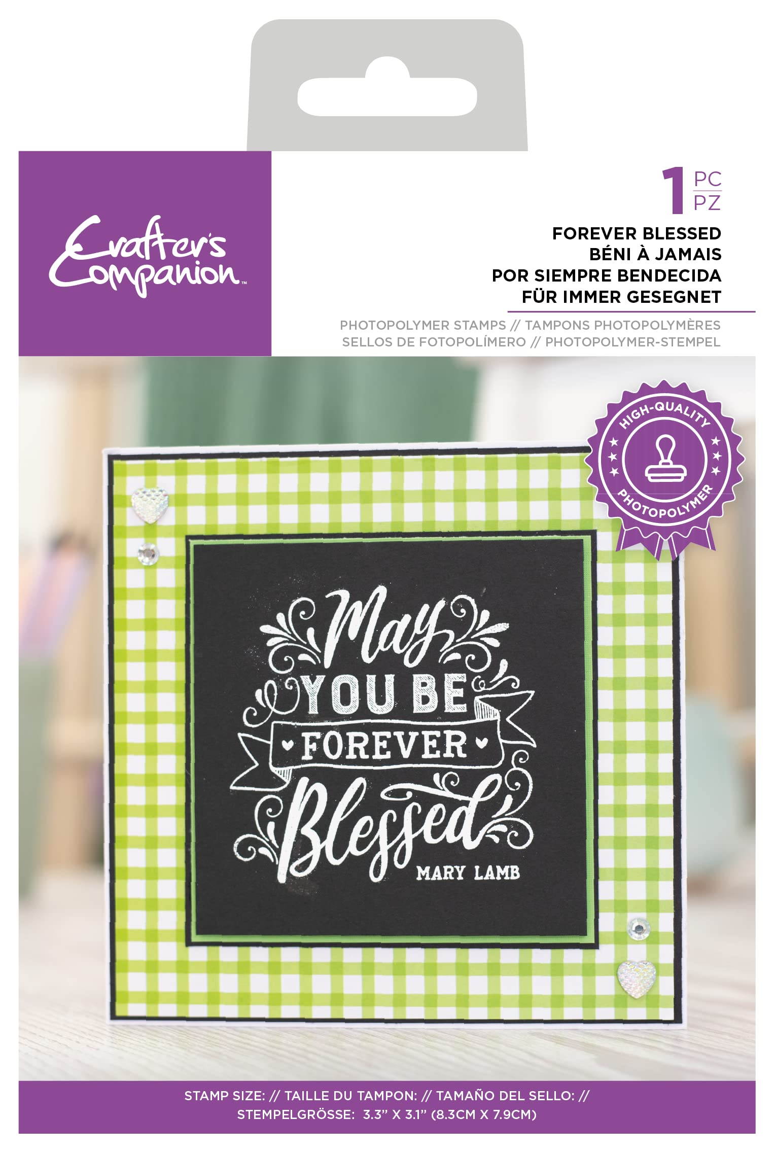 Crafter's Companion Chalkboard Photopolymer Clear Stamp - Forever Blessed