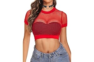 Sultry Fishnet Crop Top: Sheer Mesh for Captivating Style