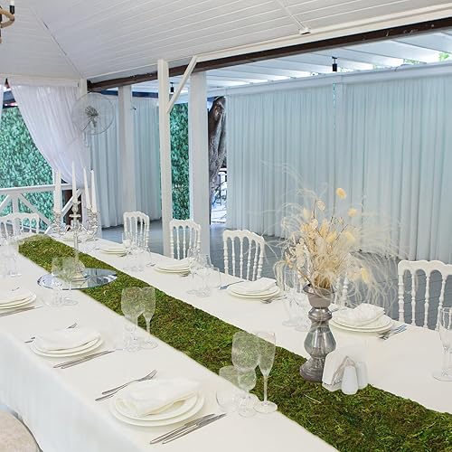 Miniatura 6 de Jutom Camino de mesa de musgo seco preservado, rollo de musgo verde artificial para decoración de mesa, jardines de hadas, bodas, manualidades,