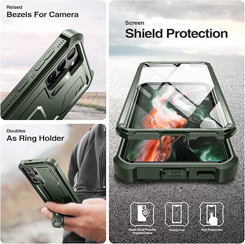 Miniatura 6 de Dexnor Funda para Samsung Galaxy S21, Protector de pantalla y soporte integrados Protección de grado militar resistente a prueba de golpes para