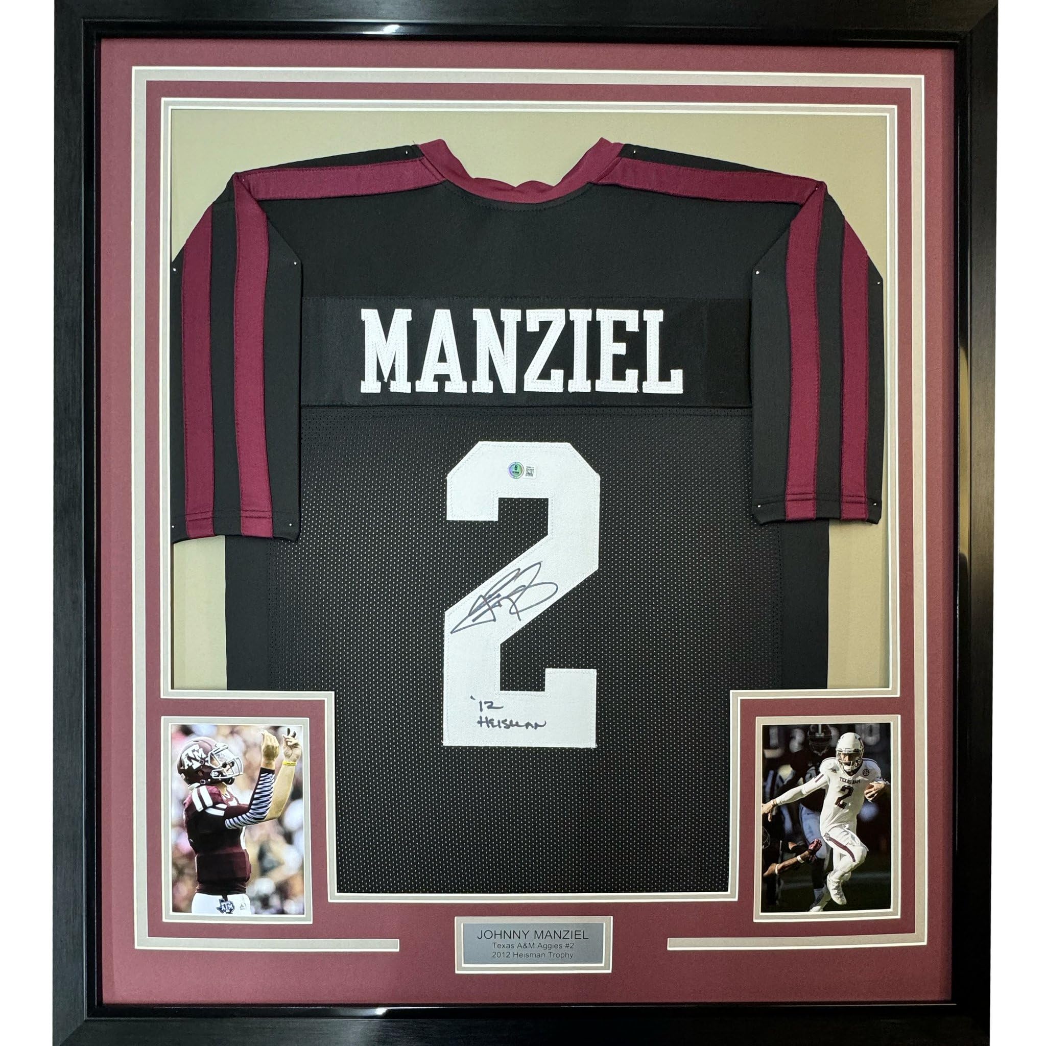 Framed Autographed/Signed Johnny Manziel 12 Heisman 35x39 Texas