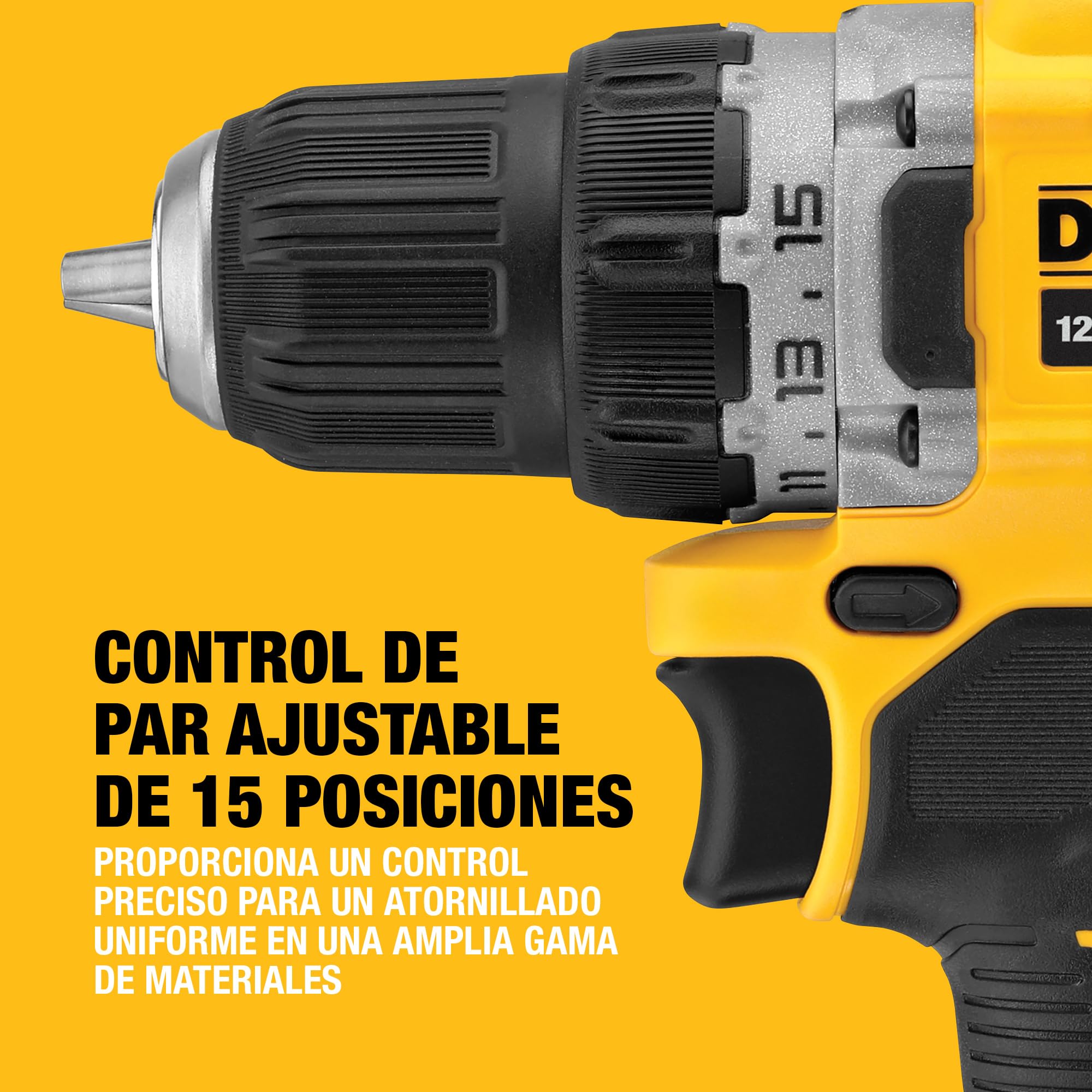 DEWALT Taladro atornillador sin escobillas XR 12V con 2 baterías XR Li-Ion de 2 Ah y cargador + maletín TSTAK, DCD701D2-QW