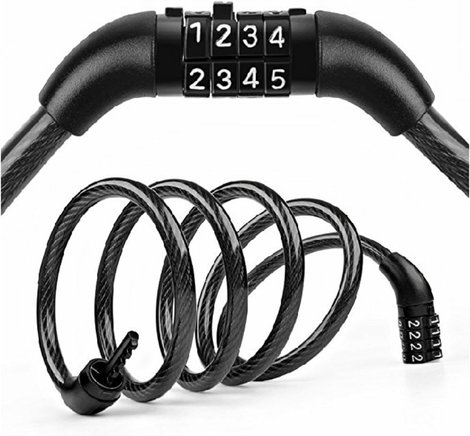 FASTPED Combination Numeric Cable Lock (Black, Painted Finish)