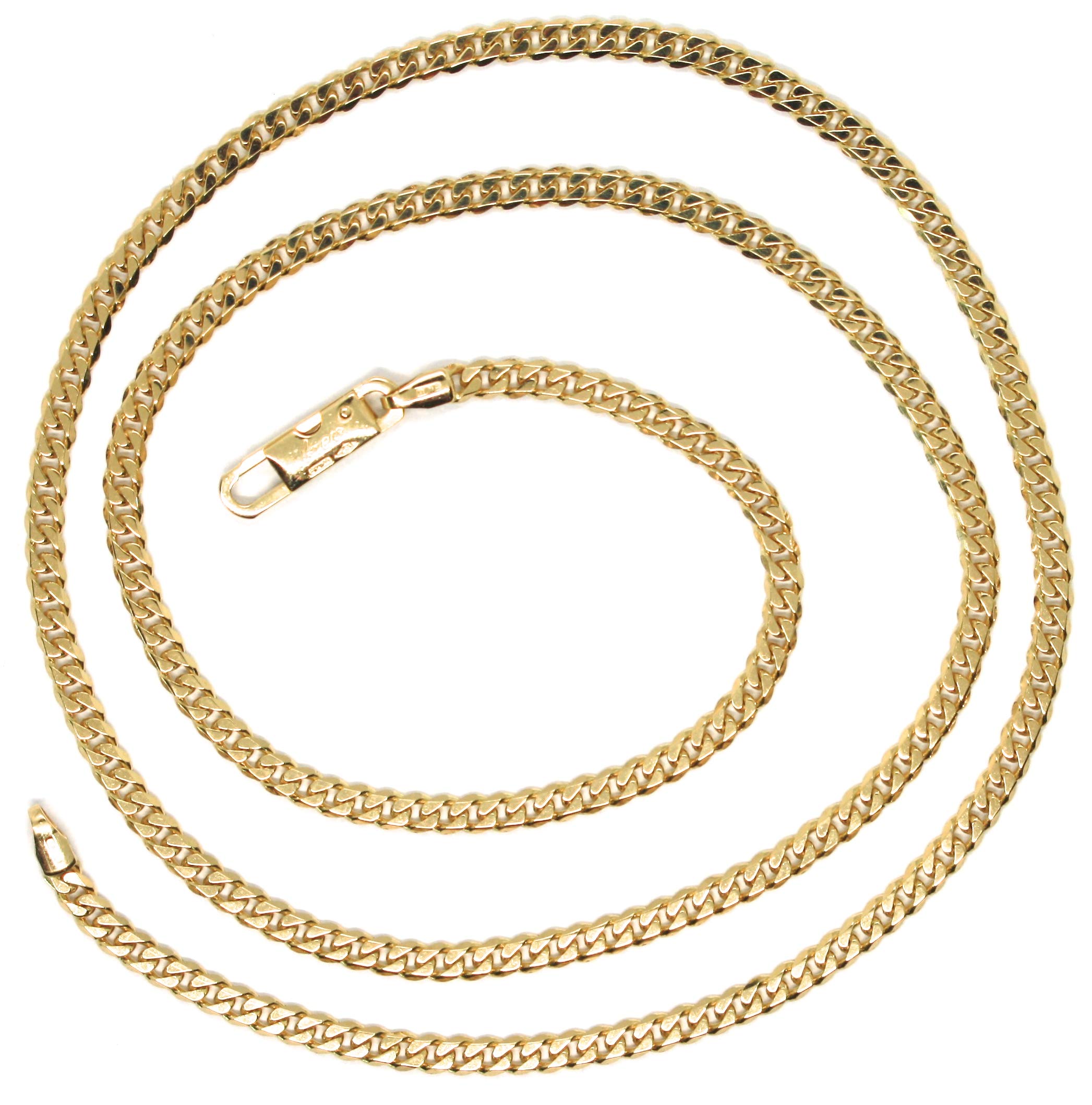CATENA ORO GIALLO 750 18K, 50 CM, GRUMETTA, GROUMETTE PIATTA, SPESSORE 2.8 MM, PIENA