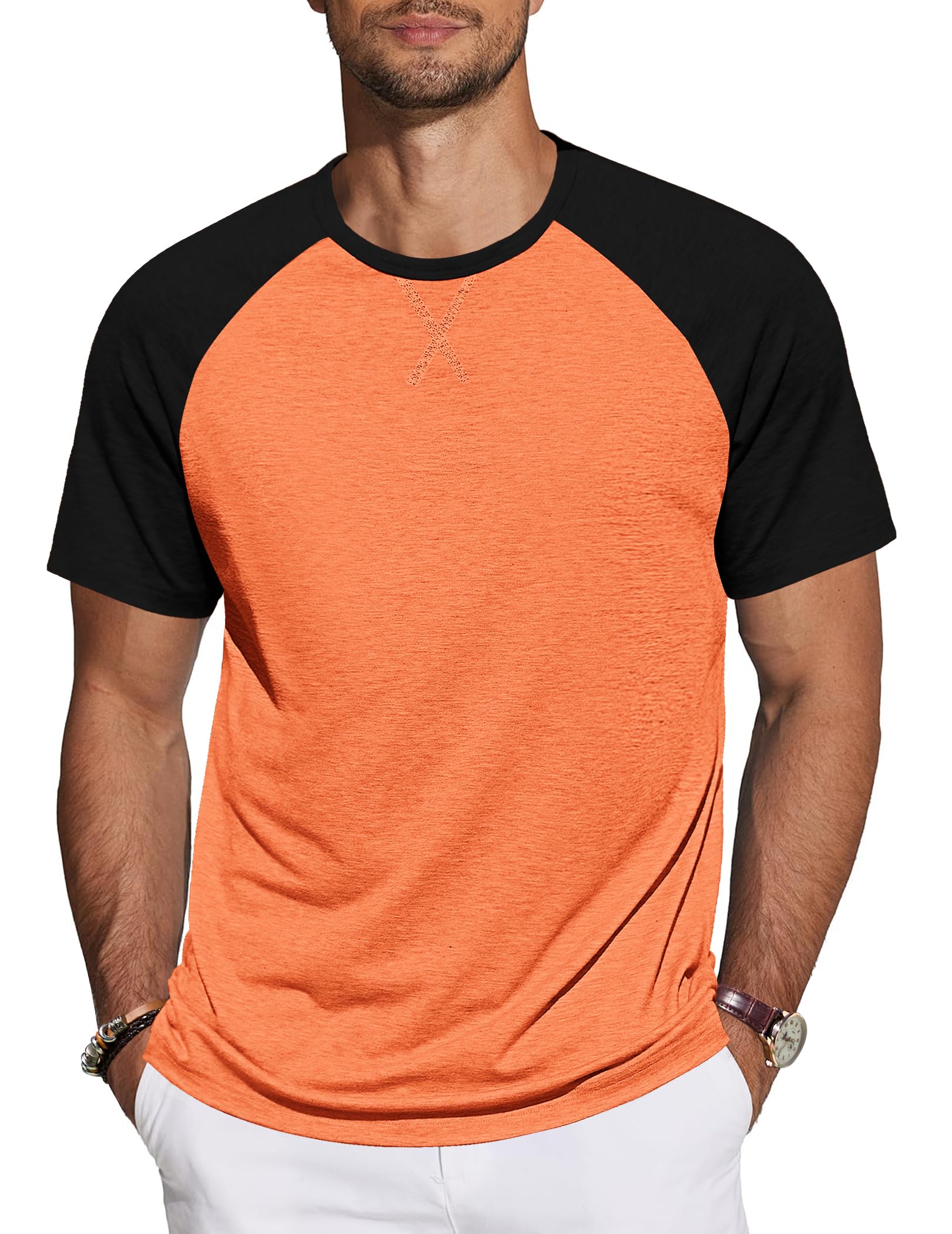 TARAINYA T-Shirt Herren Baumwolle Kurzarm Rundhals Einfarbig Shirts Männer Sommer M-4XL