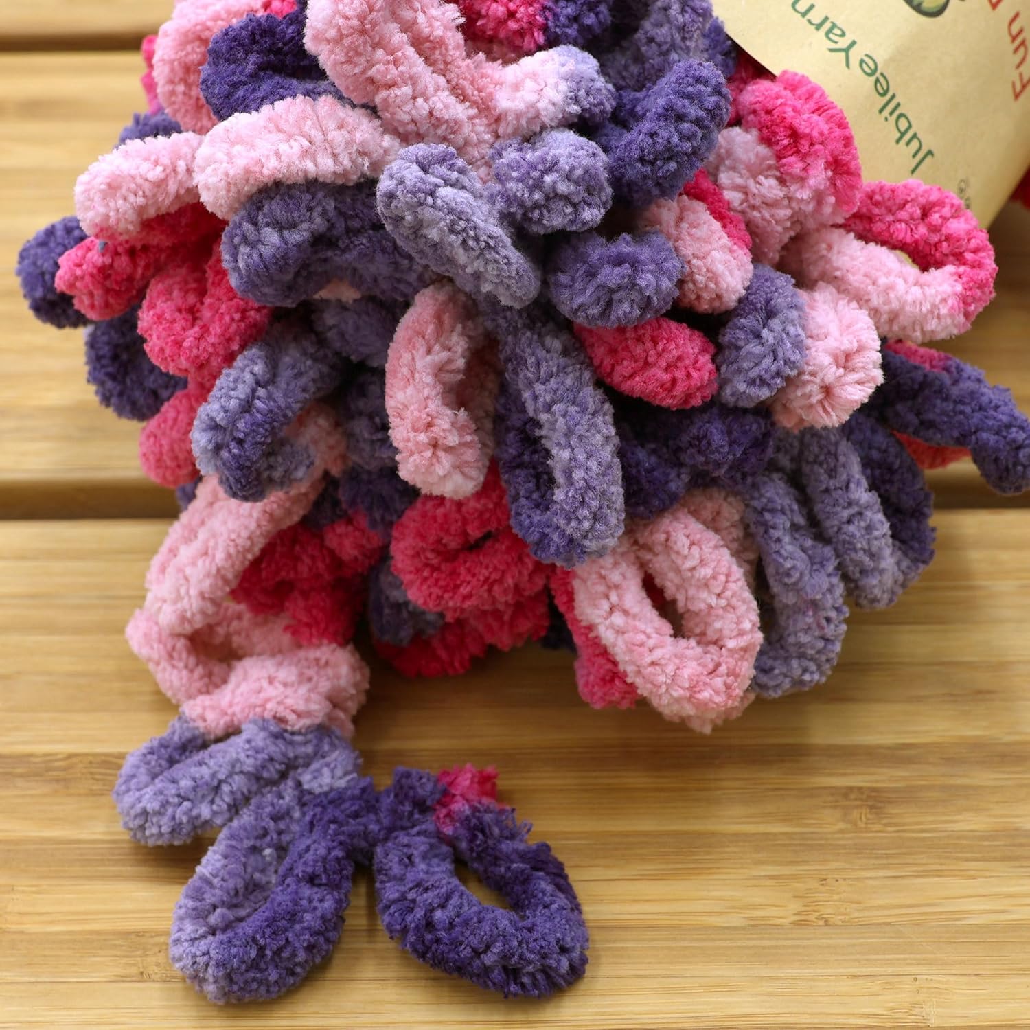 JubileeYarn Fun Finger Loops Yarn - 100g/Skein Jumbo Polyester - Diony - 2 Skeins