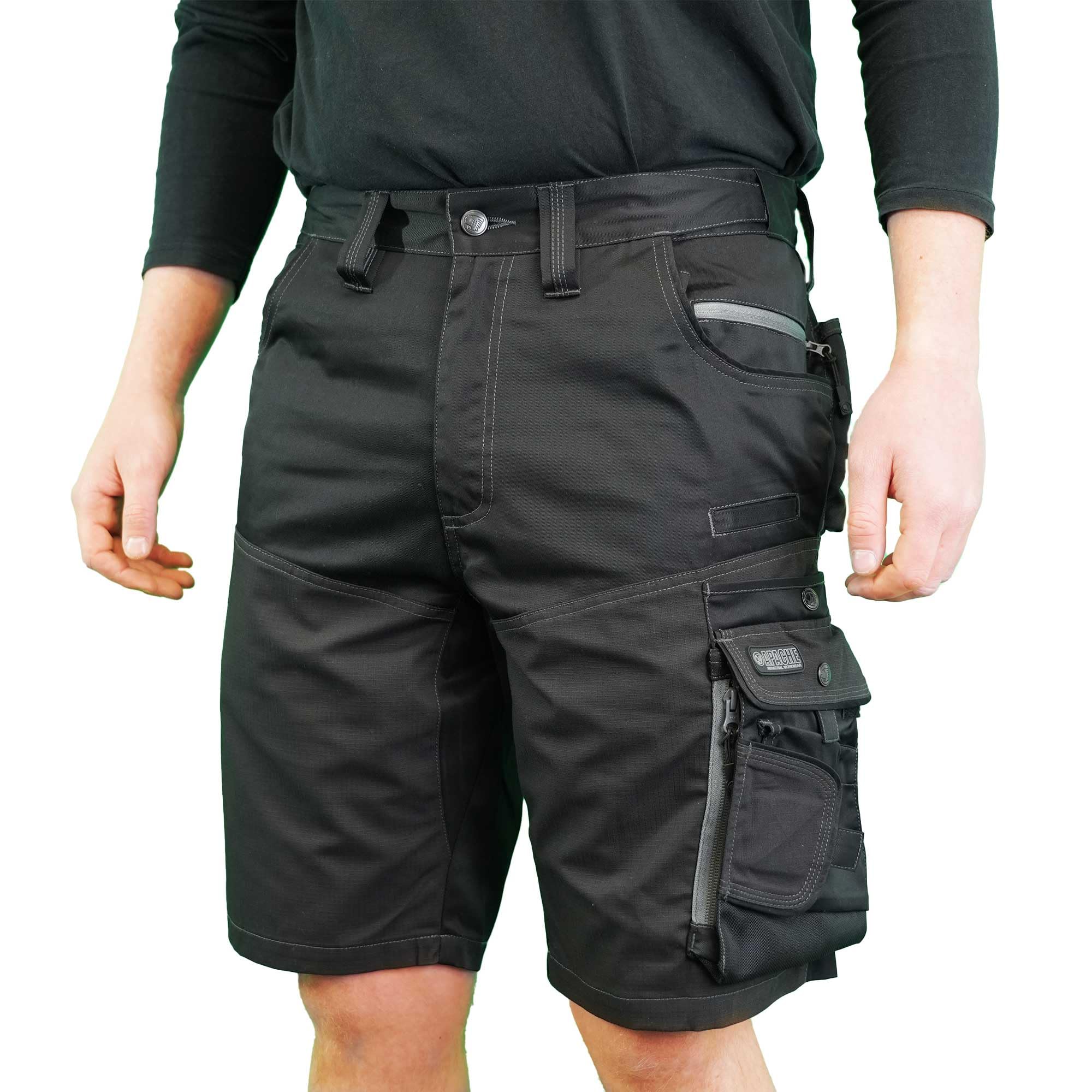 Tool MonkeyApache ATS Professional Cargo Work Shorts | Lightweight Technical Fabric | Reinforced Cordura Utility Pockets | Multi-Pocket Design | Wide Tool Belt Loops | Machine Washable | Workwear