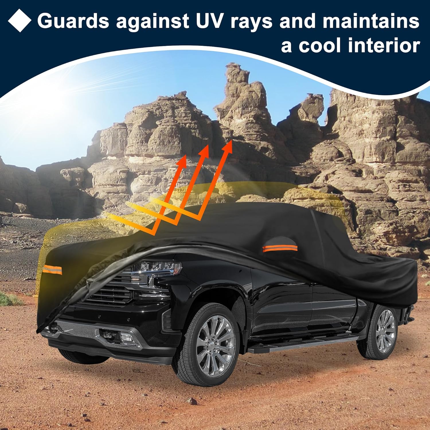 Car Cover Waterproof Custom Fit for Chevy Silverado Crew Cab 6.6ft Short Bed 2000-2018 for Automobiles Outdoor Snow Sun Dust UV Protection Full Exterior Cover with Door Zipper