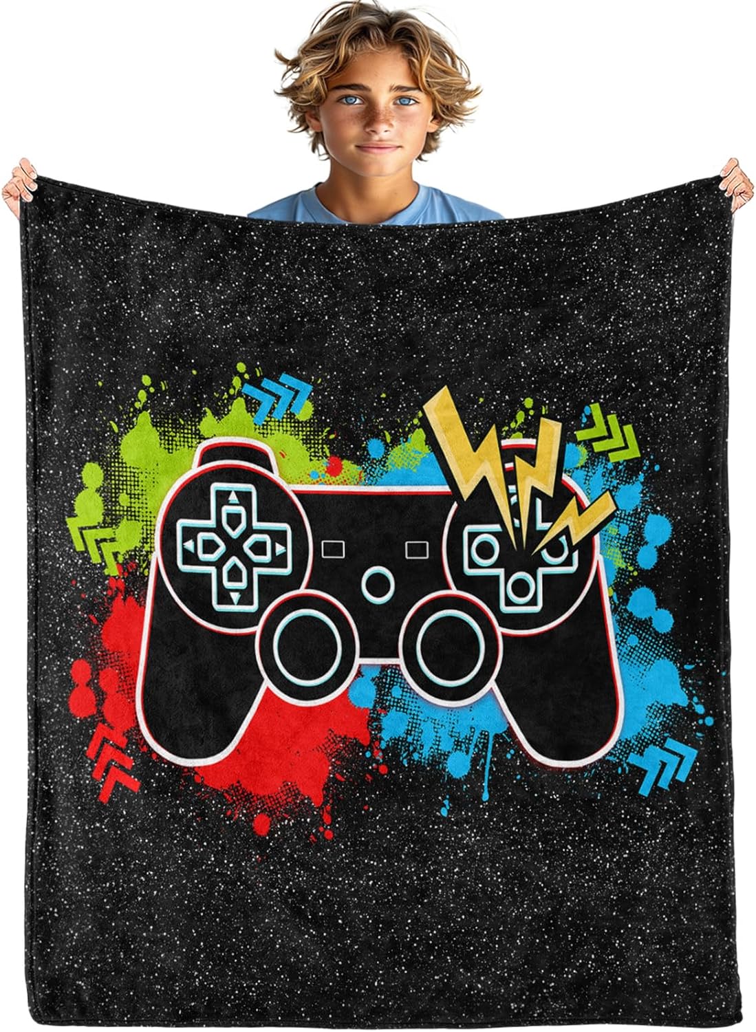 Game Blanket - Video Game Blanket Throw Gamer Controller Throw Decor Gaming Blanket for Kids and Teen Gamer Blanket Video Game Themed Blankets Soft Blanket Decor Home Bedroom,Size 40" x 50"