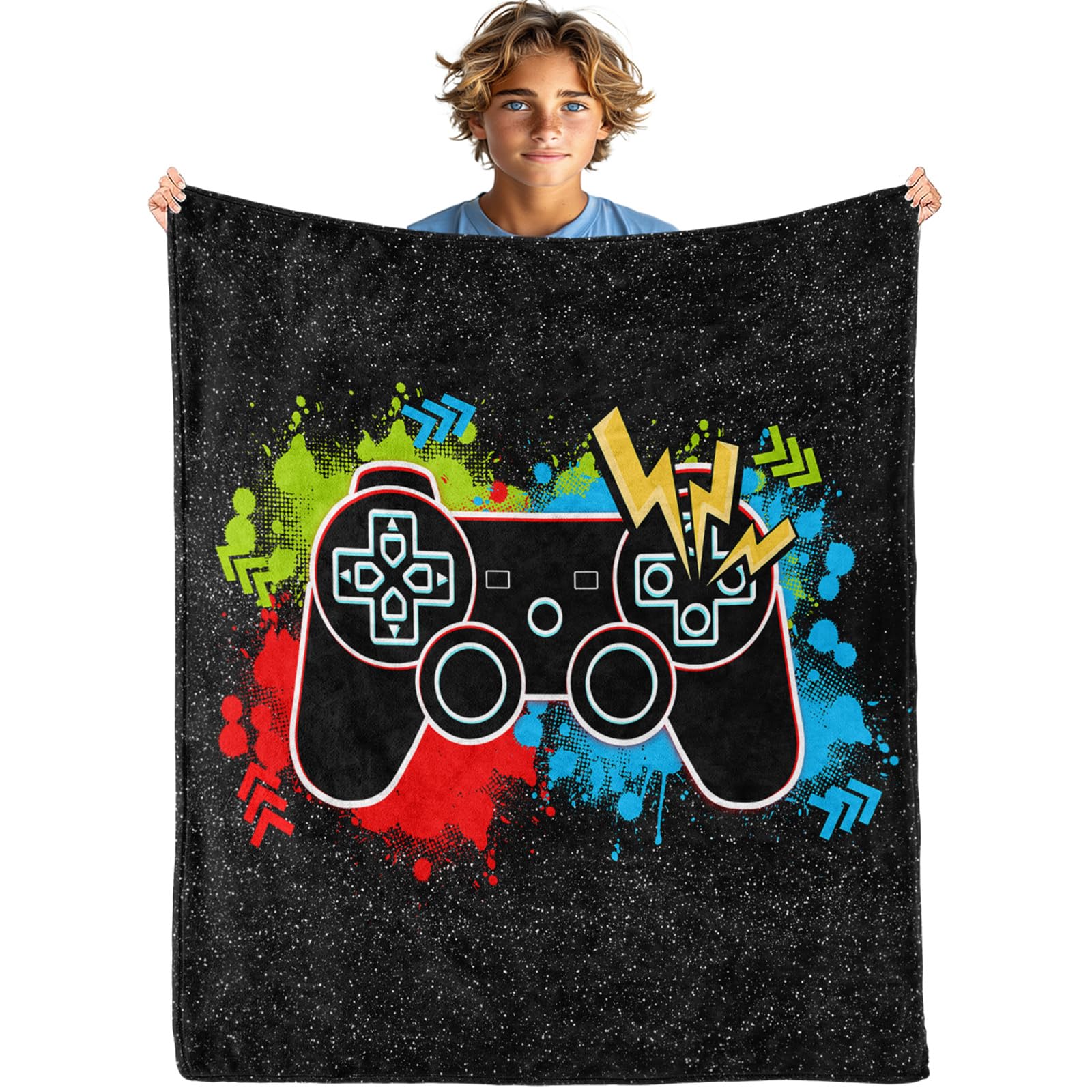 BATATADOCE Gaming Throw Blanket - Video Game Themed Blankets Gaming Throw Blanket Warm Blanket for Kids Bedroom for Couch Bed Sofa Decor,Size 40" x 50