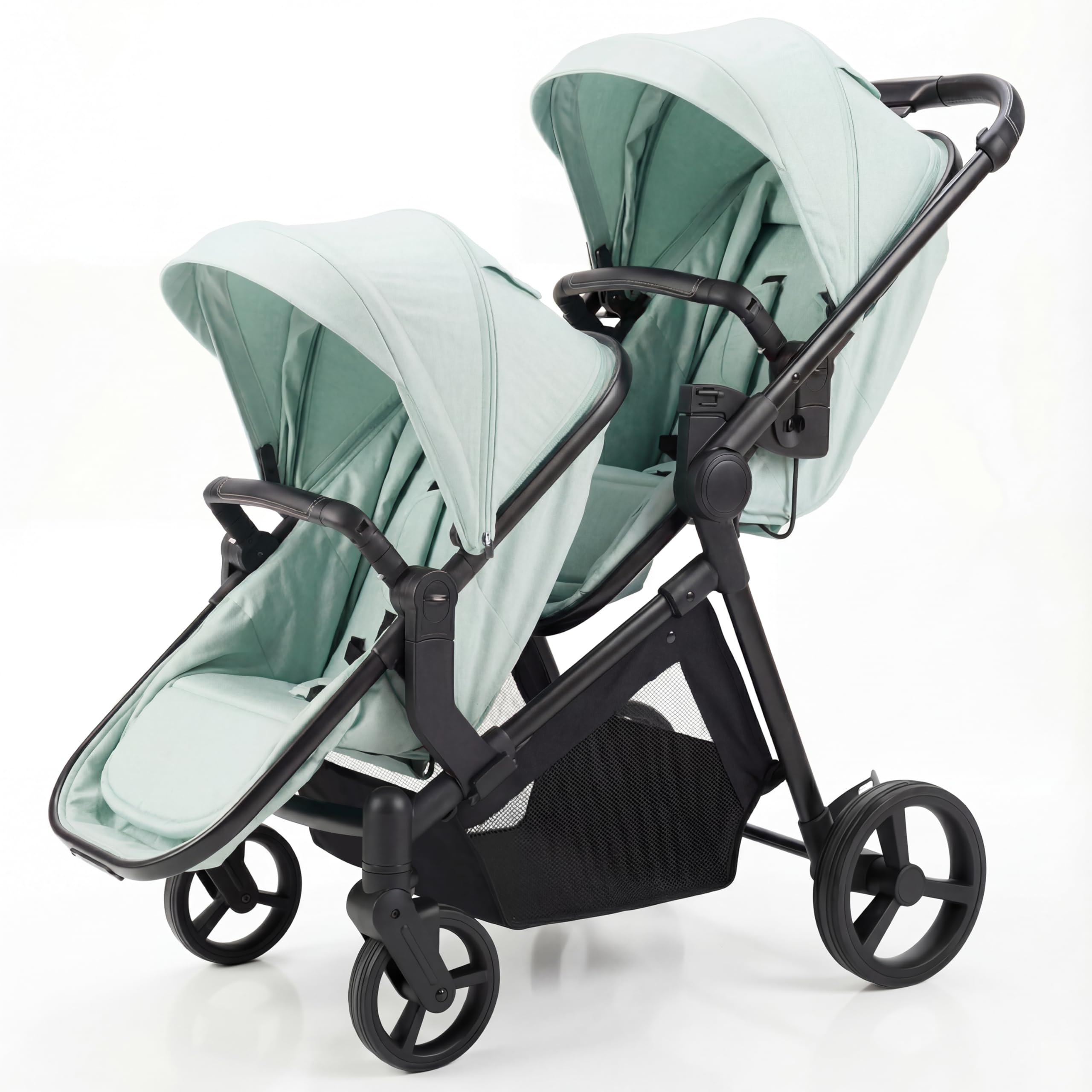 Double Stroller for Twins Infants and Toddlers, Foldable Tandem, (Green)