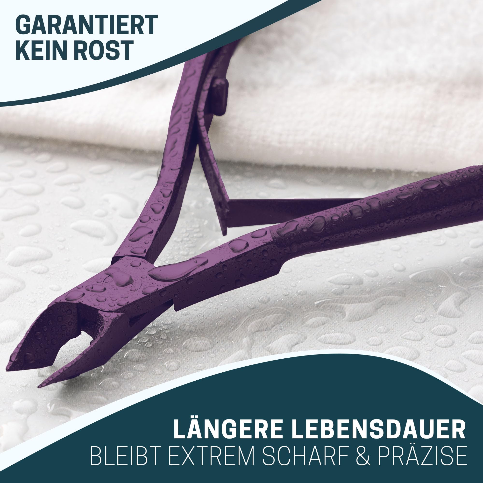 Pinza precisa per cuticole con 1 spingicuticole – molto maneggevole e extra affilata – con custodia da viaggio in cotone 100% privo di plastica e sostenibile – forbici cuticole
