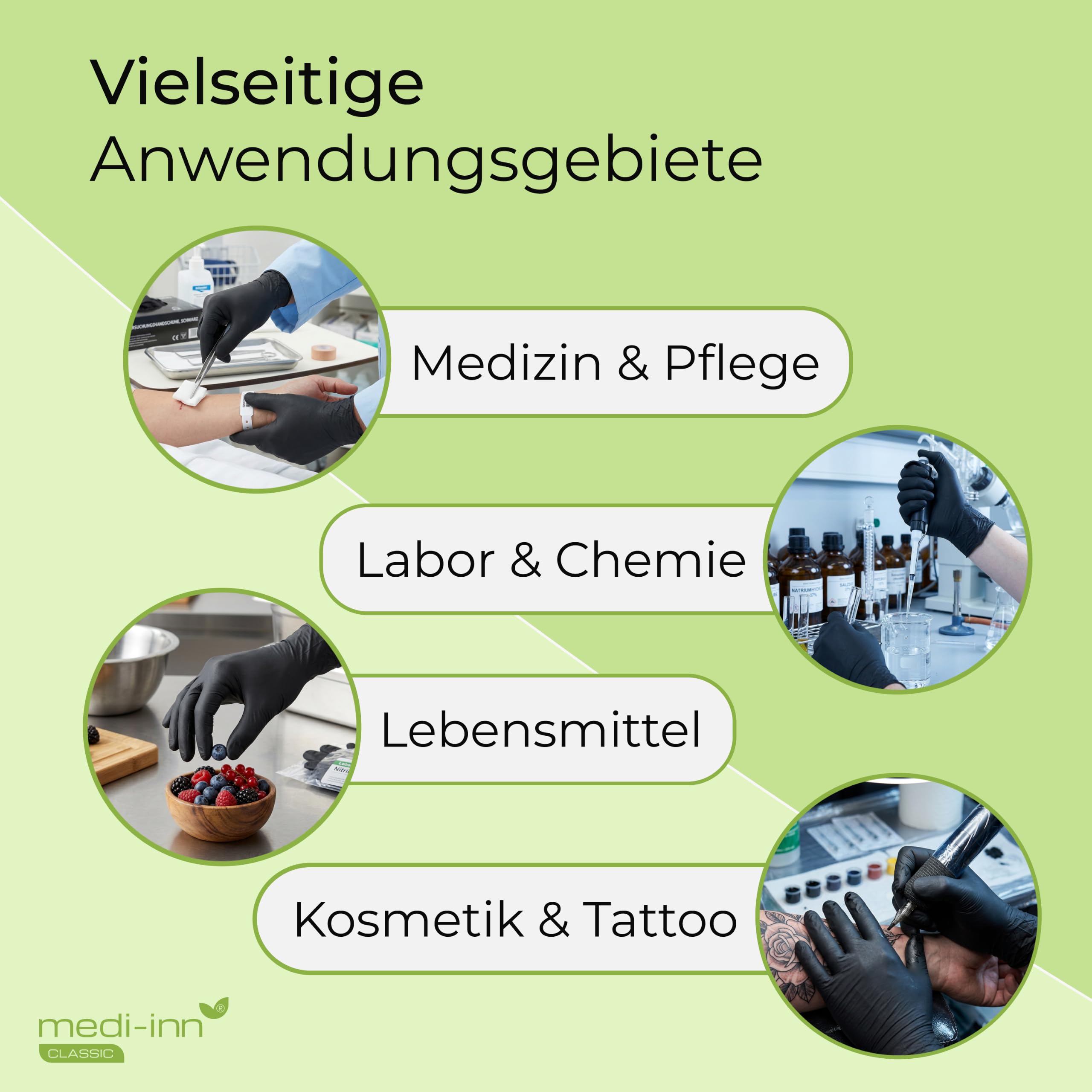Medi-Inn+ Nitril black plus Einweghandschuhe Größe S | 1000 Stück | Nitrilhandschuhe schwarz in praktischer Spenderbox | puderfrei & latexfrei