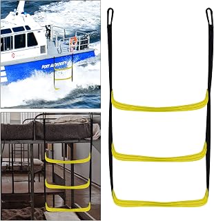 WBCBEC Boat Ladder Marine Rope Ladder Assist Boarding Rope Ladder, 3 Steps Reusable Portable Nylon Ladder for Inflatable Boat Yacht Kayak Canoeing Motorboat