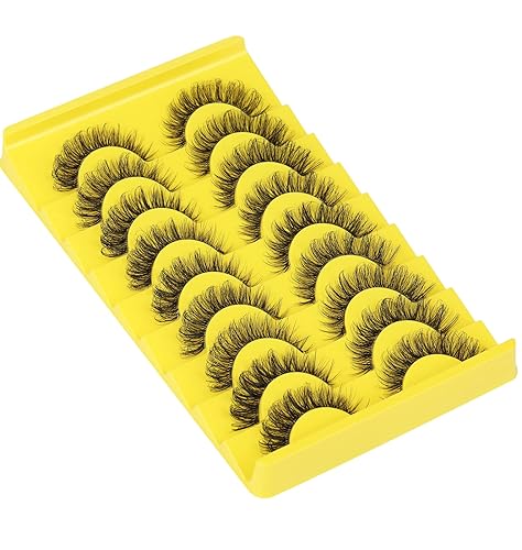 Vista 9 de Pestañas postizas rusas de tira de pestañas rizadas en D, aspecto natural, pestañas de visón sintético, como extensión de pestañas, esponjosas