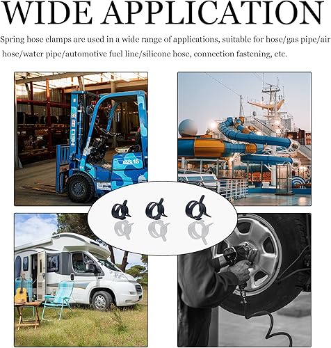 Miniatura 7 de Abrazadera de manguera de vacío de silicona para manguera de vacío de presión de baja presión, kit surtido de abrazaderas de aire -160 piezas (8