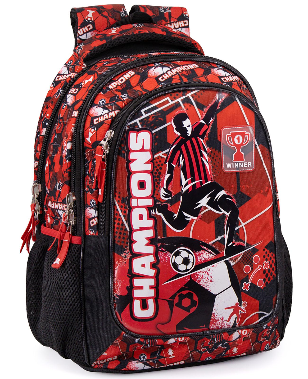 Julian Ross Mochila Escolar para Niñas y Niños, 33x15x43 cm, Ergonómica, 3 Compartimentos, Bolsillo Para Botella, Correas acolchadas, Asa, Interior forrado, Primaria