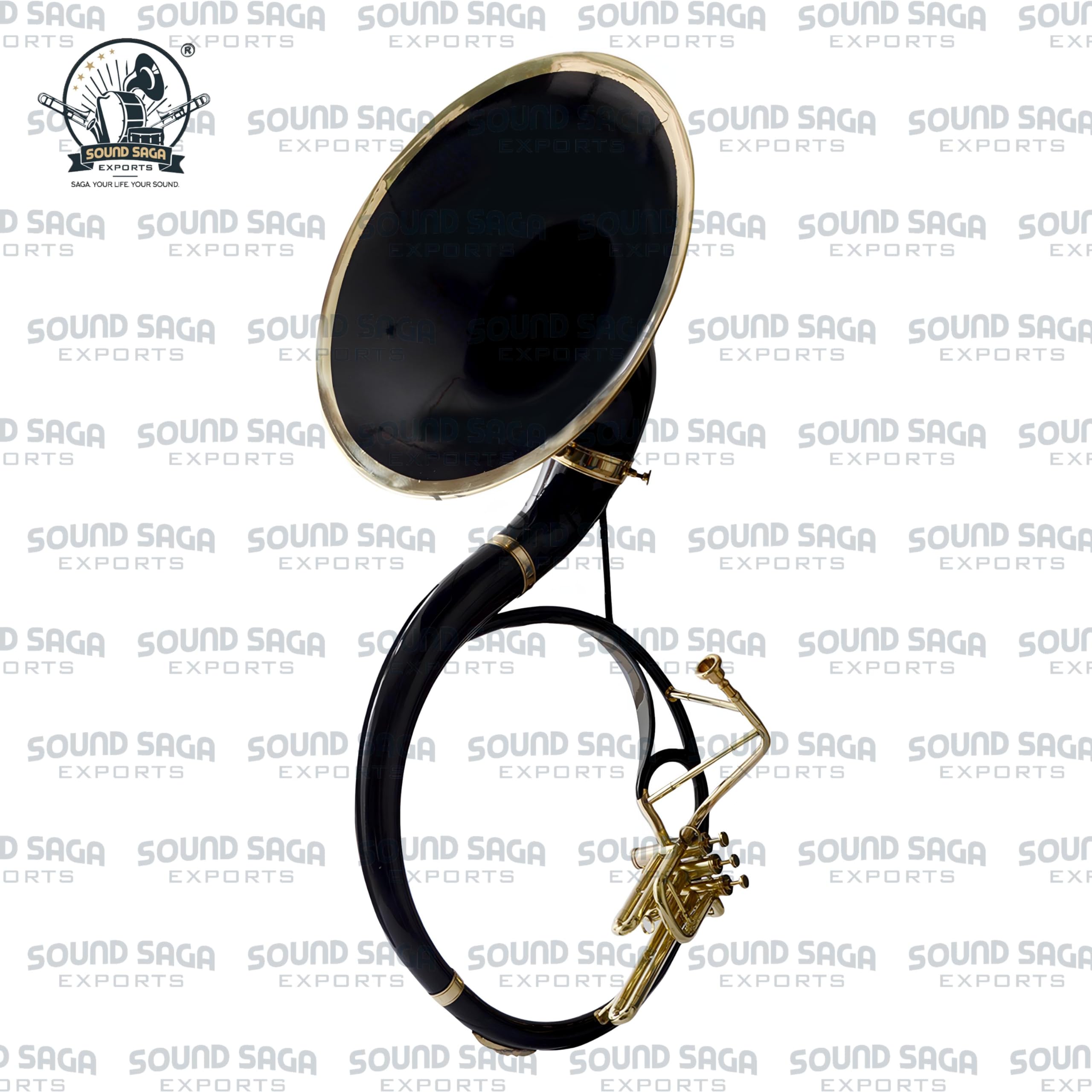 BBb instrument mosiężny 56 cm, mosiężna tuba z ustnikiem i torbą na koncert dla orkiestry marszowej, zespołu szkolnego, początkujących, studentów i średnio zaawansowanych muzyków (czarna)