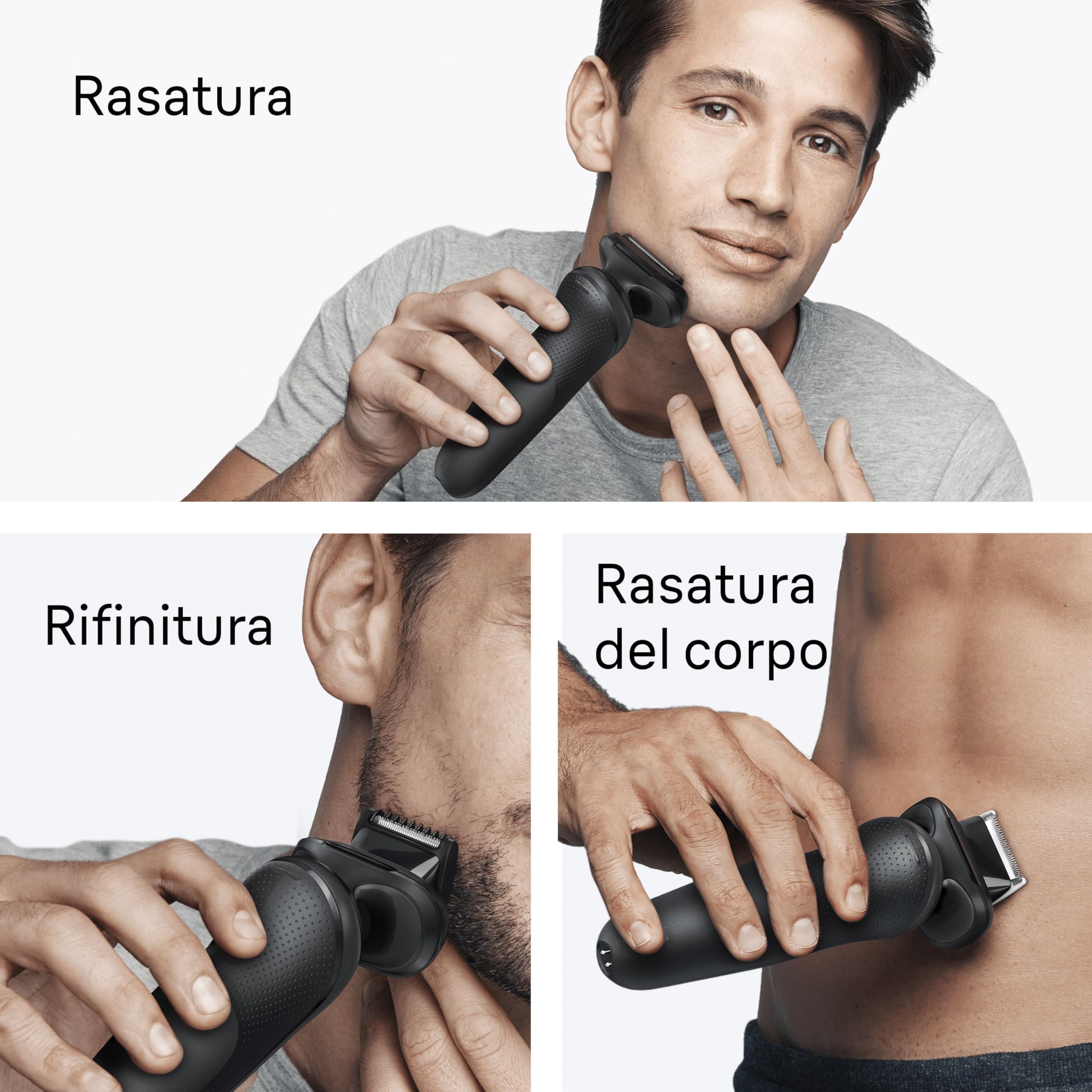 Braun Serie 5 Rasoio Elettrico Barba, Wet&Dry, Regolabarba Uomo, Rasoio Barba, 50 Min di Utilizzo, +2 Accessori, Senza Fili, 100% Impermeabile, Regolabarba Braun, 52-N1650si, Nero