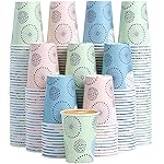Clawsoff [300 Pack 8 OZ Paper Cups, Disposable Coffee Cups 8 oz Colourful Hot/Cold Beverage Drinking Cups for Office Party Home Picnic