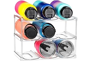 Transparent 3-Tier Stackable Water Bottle Organizer for Cabinet - Keep Your Bottles Organized