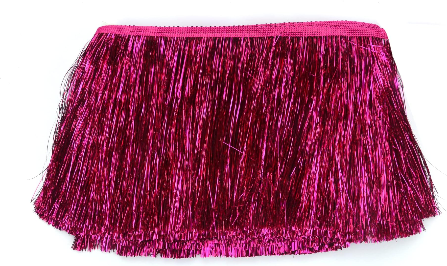 YYCRAFT 6" Wide Tinsel Fringe Tinsel Trim Tinsel Garland Dance Costume Fringe Trimming Shiny foil Effect Party Decor (10 Yards,Hot Pink)