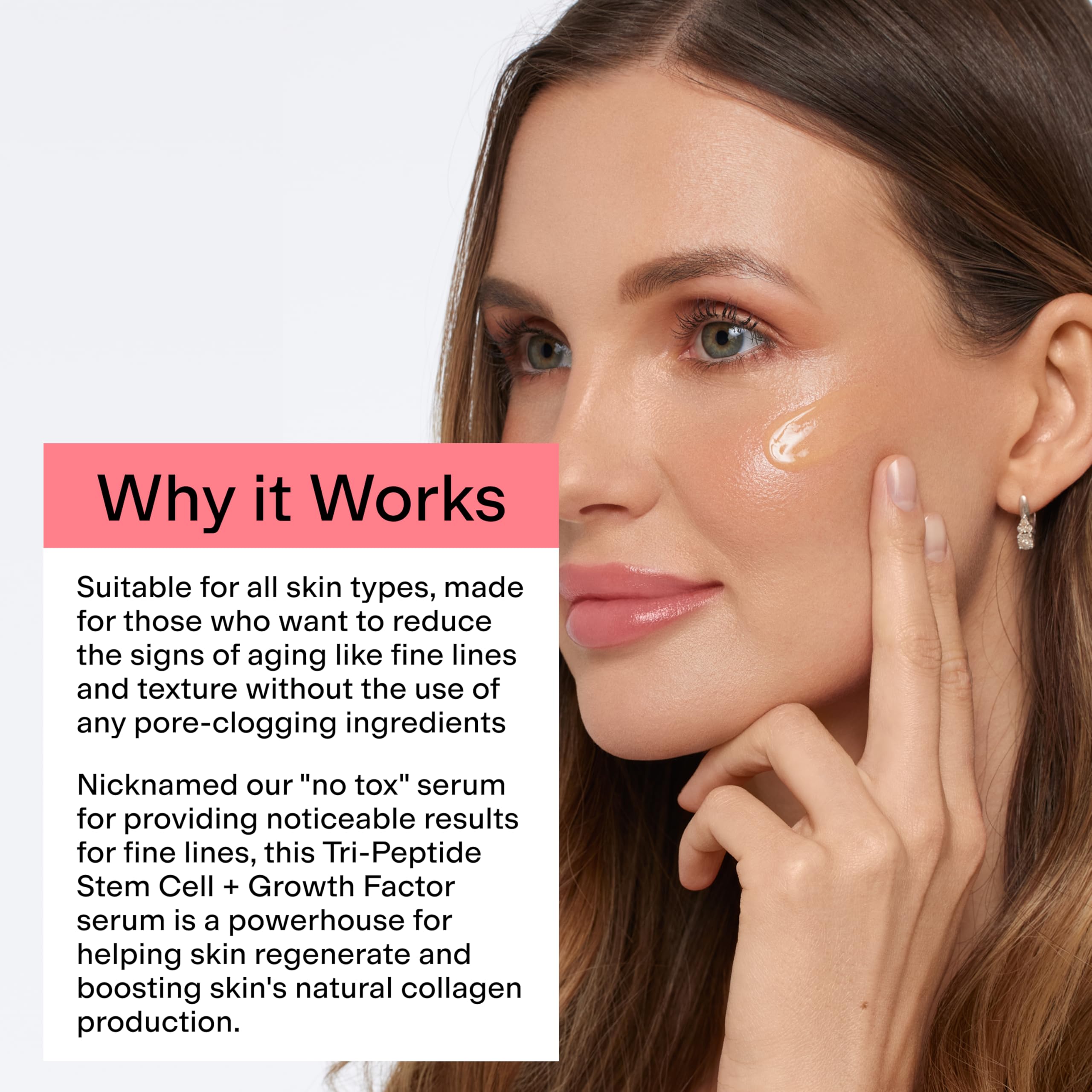 CLEARSTEM BOUNCEBACK Radiant Facial Serum - Peptide Serum for Hydration & Smooth-Looking Skin with Tri-Peptides and Mango Fruit Extracts - Lightweight Formula for Softer and Balanced-Looking Skin