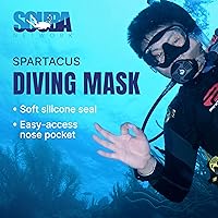 Vista 2 de Spartacus Frameless Dive Mask, Ultra-Clear Low-Iron Glass, Wide View, Low Volume, 100% Silicone Skirt