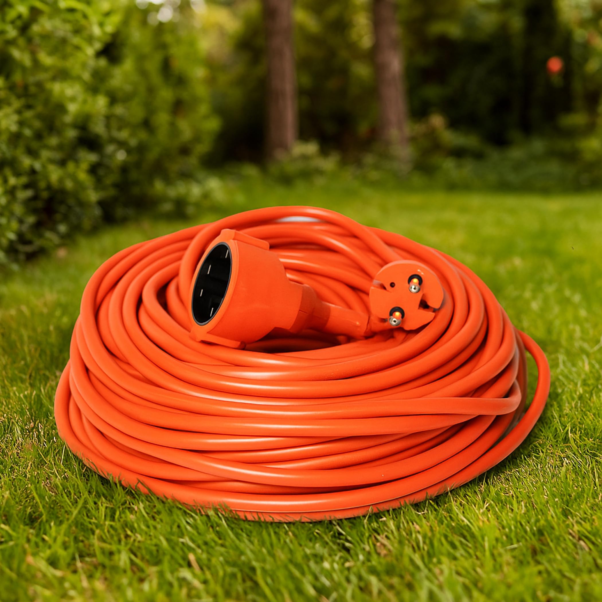 Rallonge Rallonge Enroulée, Câble 2x1mm², 30m, SCHUKO, 1 Prise, Protection IP44, pour Maison, Jardin, Garage et Atelier | Multi-Saisons et Robuste