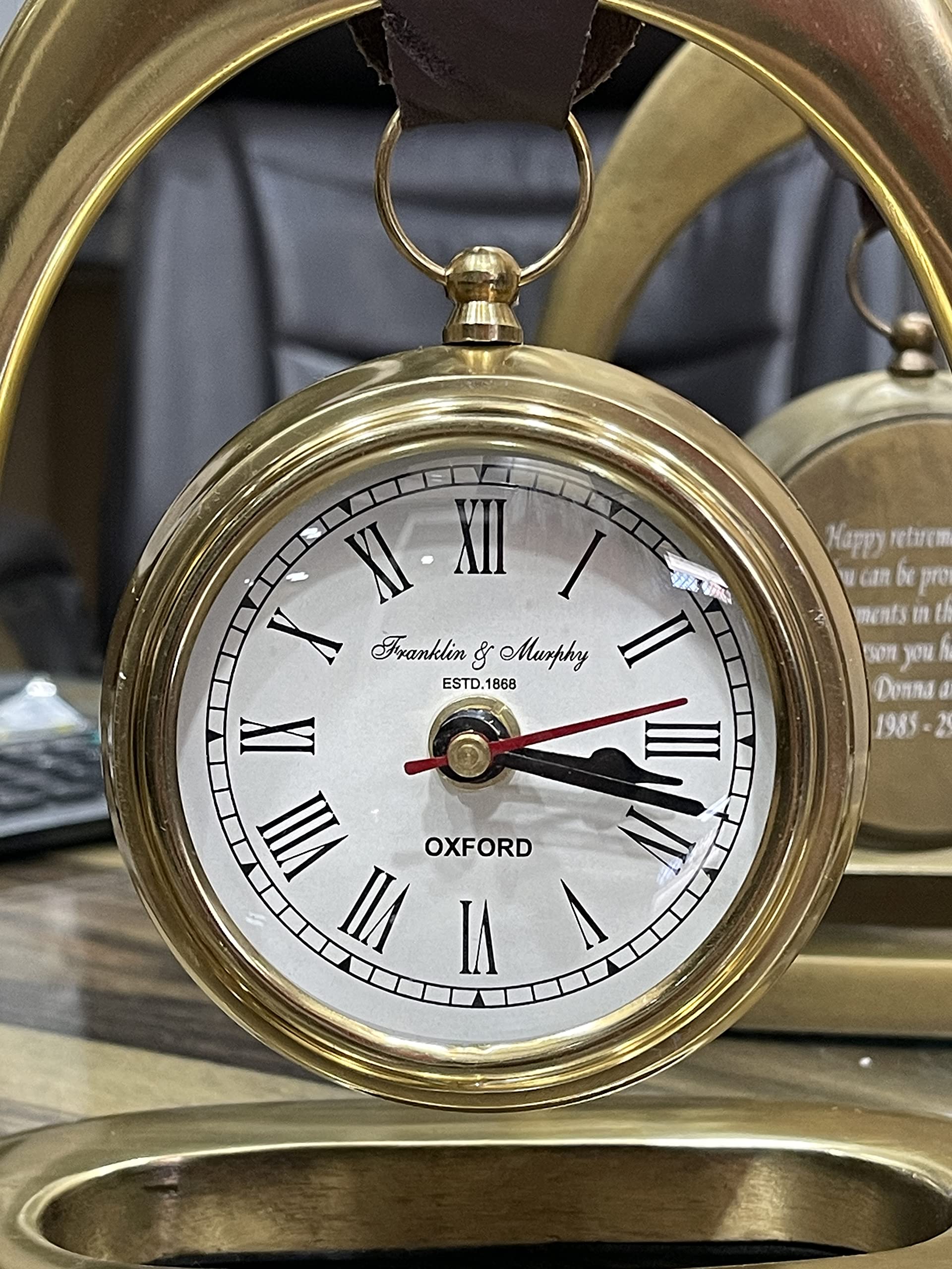 Reloj de escritorio antiguo personalizado, reloj de mesa, reloj de escritorio, regalo promocional, regalo de jubilación, regalo de graduación, regalo grabado para él (dorado)