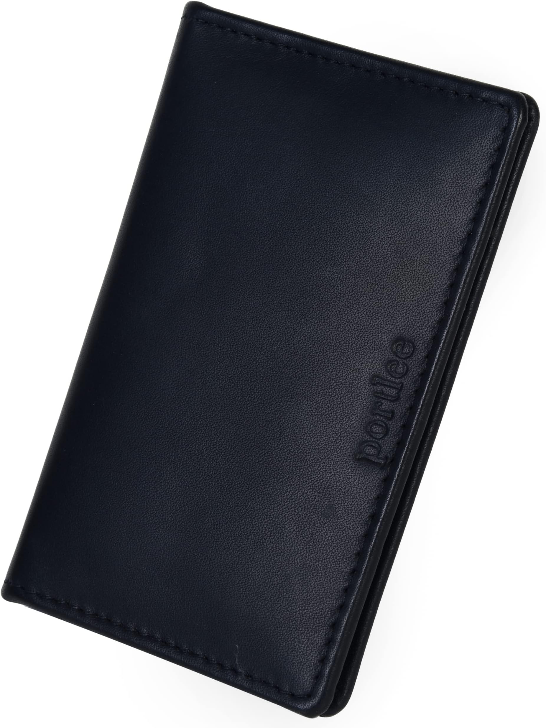 Genuine Leather Bifold Slim Stylish Credit Debit ATM Card Holder Wallet for Men Women with Gift Box, Black