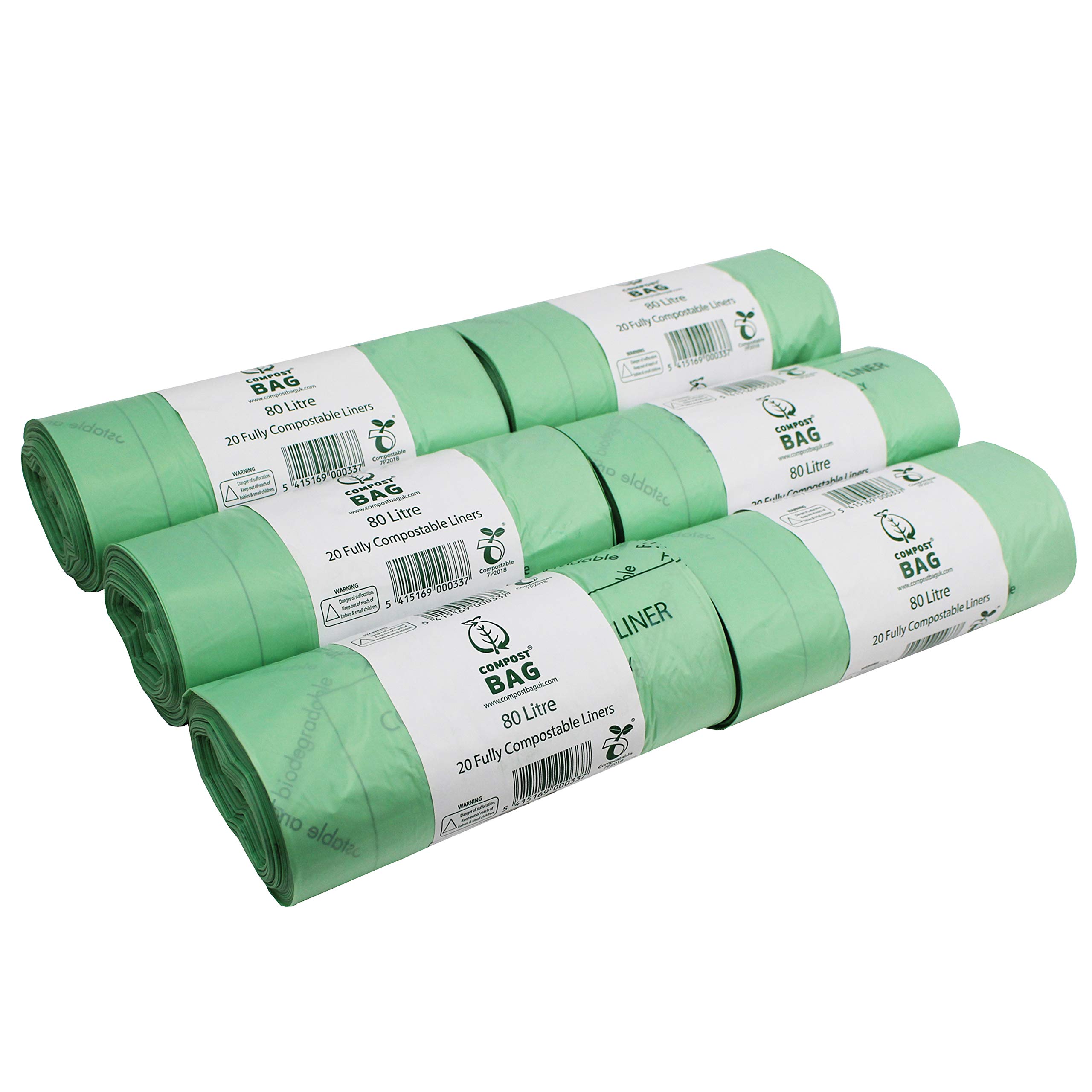 80L Compost Bag Compostable Swing Bin/dustbin Liners6 Rolls from B&Q