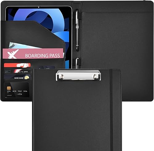 Miniatura 11 de Pacific Mailer carpeta portafolios con cremallera, organizador de documentos legales para entrevistas, portatarjetas de visita incluido, anotador