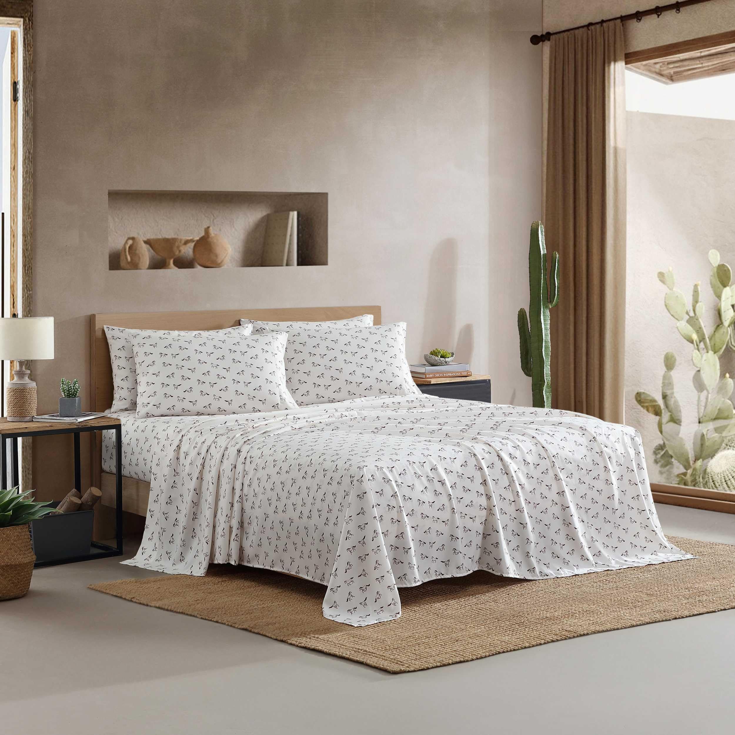Wrangler - Full Size Sheet Set, Ultra-Soft & Wrinkle-Resistant Bedding for Year Round Comfort, Deep Pockets, Bed Sheets with Matching Fitted Sheet &