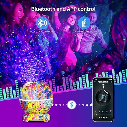 Miniatura 3 de Proyector de estrellas recargable, proyector de galaxia para dormitorio, proyector de luz de estrellas con control remoto, altavoz de música y ruido