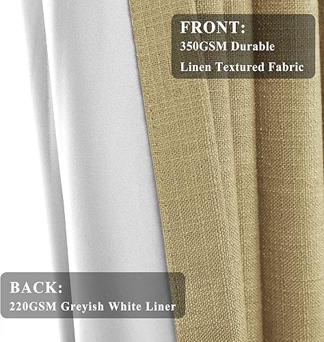 Miniatura 4 de Fcosie Cortinas opacas de 84 pulgadas de largo, cortinas texturizadas de lino con aislamiento térmico, panel de cortina con ojales en la parte