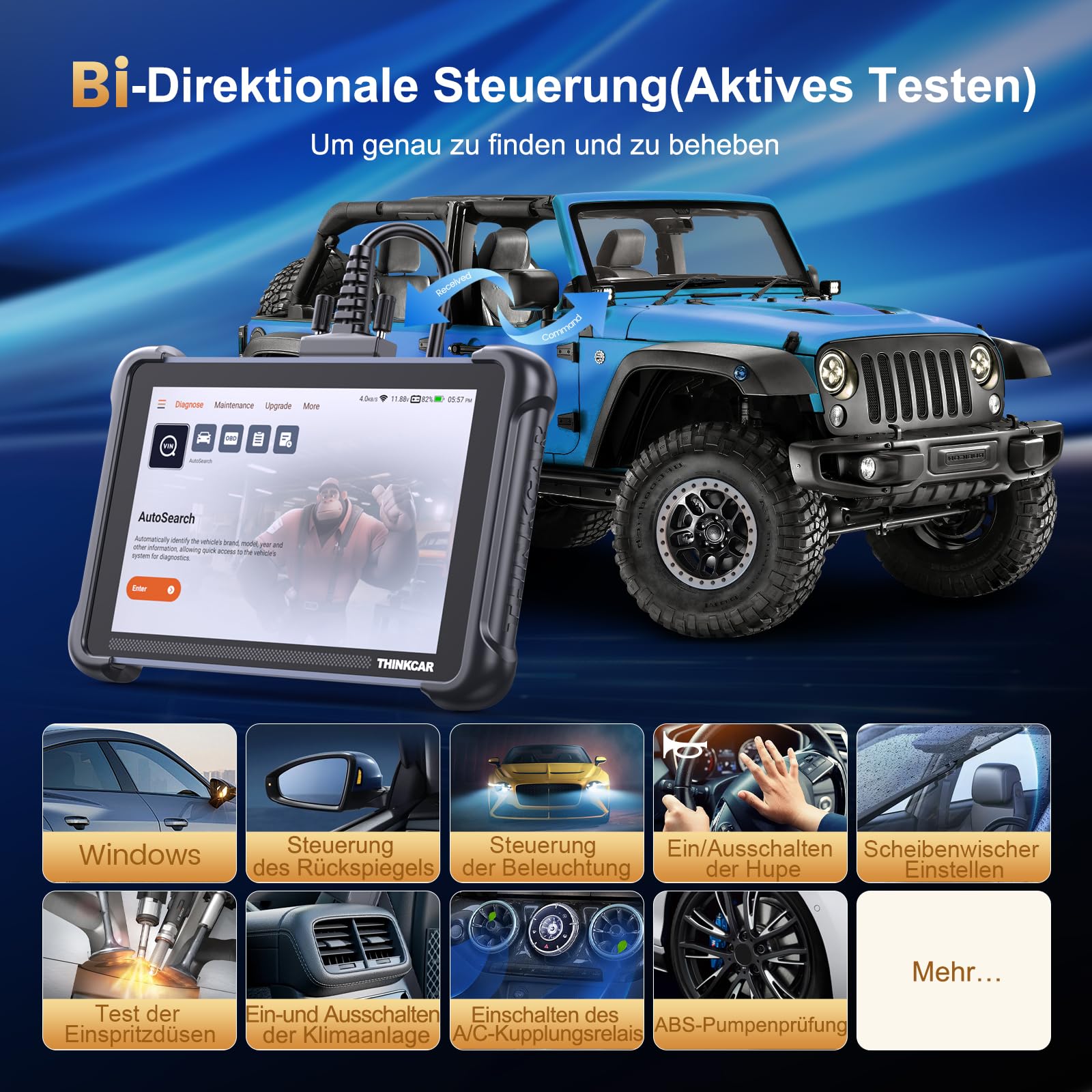 ThinkScan 689 Urządzenie diagnostyczne OBD2, samochód z funkcją resetowania 34 + pełna diagnostyka systemu, czytnik samochodowy do aktywnego testowania, zaawansowane kodowanie ECU