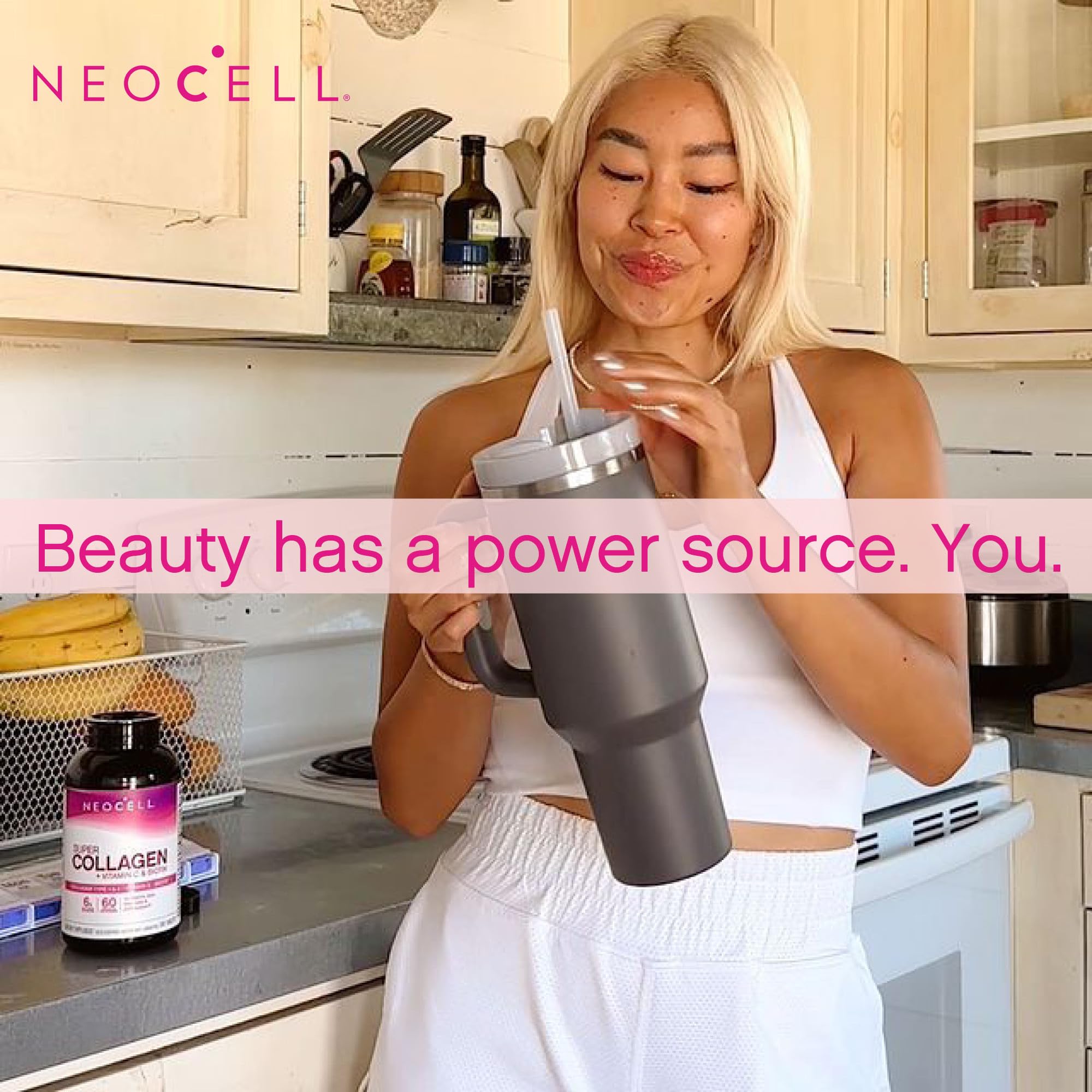 NeoCell, Super Collagen Plus, Collagene con Vitamina C e Acido Ialuronico, 390g di Polvere, Testato in Laboratorio, Senza Glutine, Senza Soia, Senza OGM