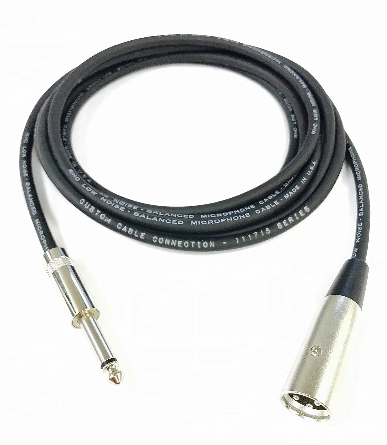 Custom Cable Connection 25 Foot Pro Audio XLR Male to 1/4 inch (6.35mm) TS Mono Cable