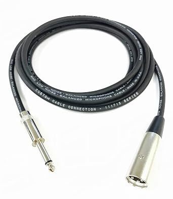 Custom Cable Connection 150 Foot Pro Audio XLR Male to 1/4 inch 6.35mm TS Mono Cable