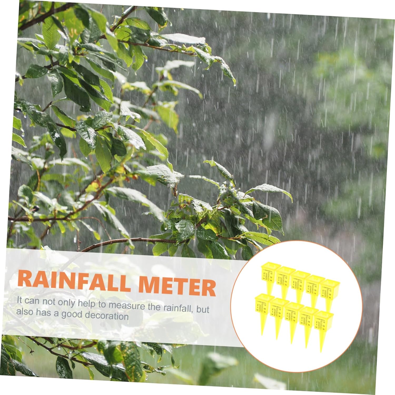 20pcs Outdoor Rain Gauges Heavy Duty Plastic Rain Measuring Stakes for Accurate Rainfall Measurement for Lawn Garden Water Monitoring