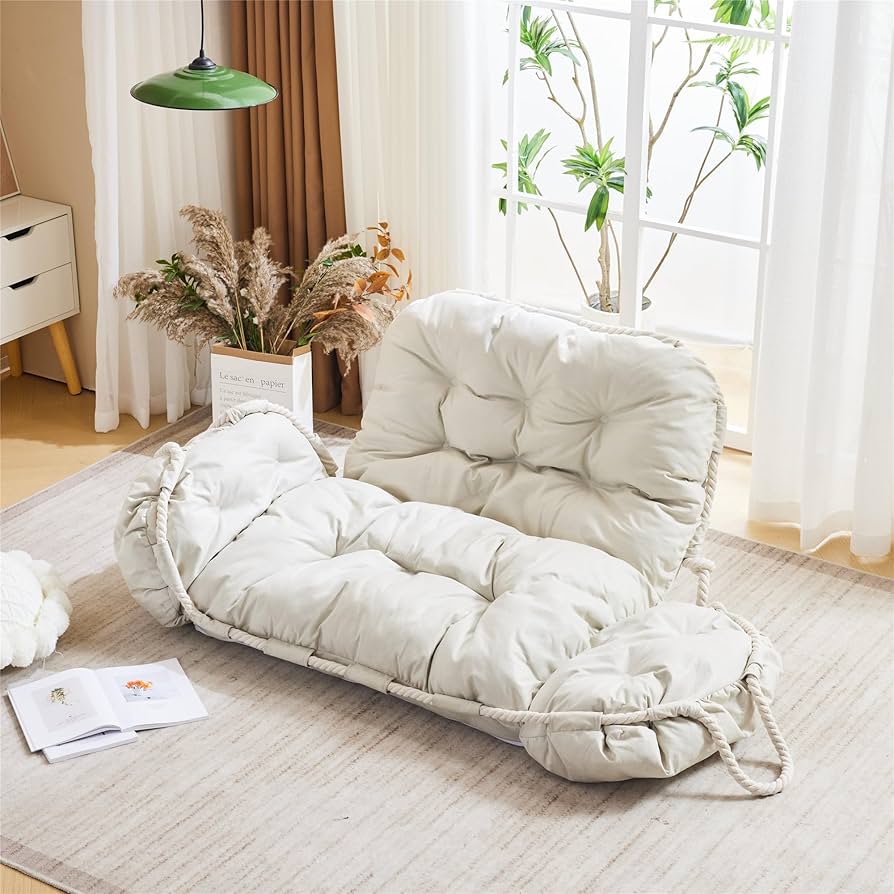 リクライニング クッションソファ クリーム色 Amazon｜一人掛けソファ リクライニングコンパクト ローソファー