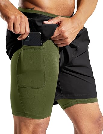 MIER Men's 2-in-1 Running Shorts with Liner