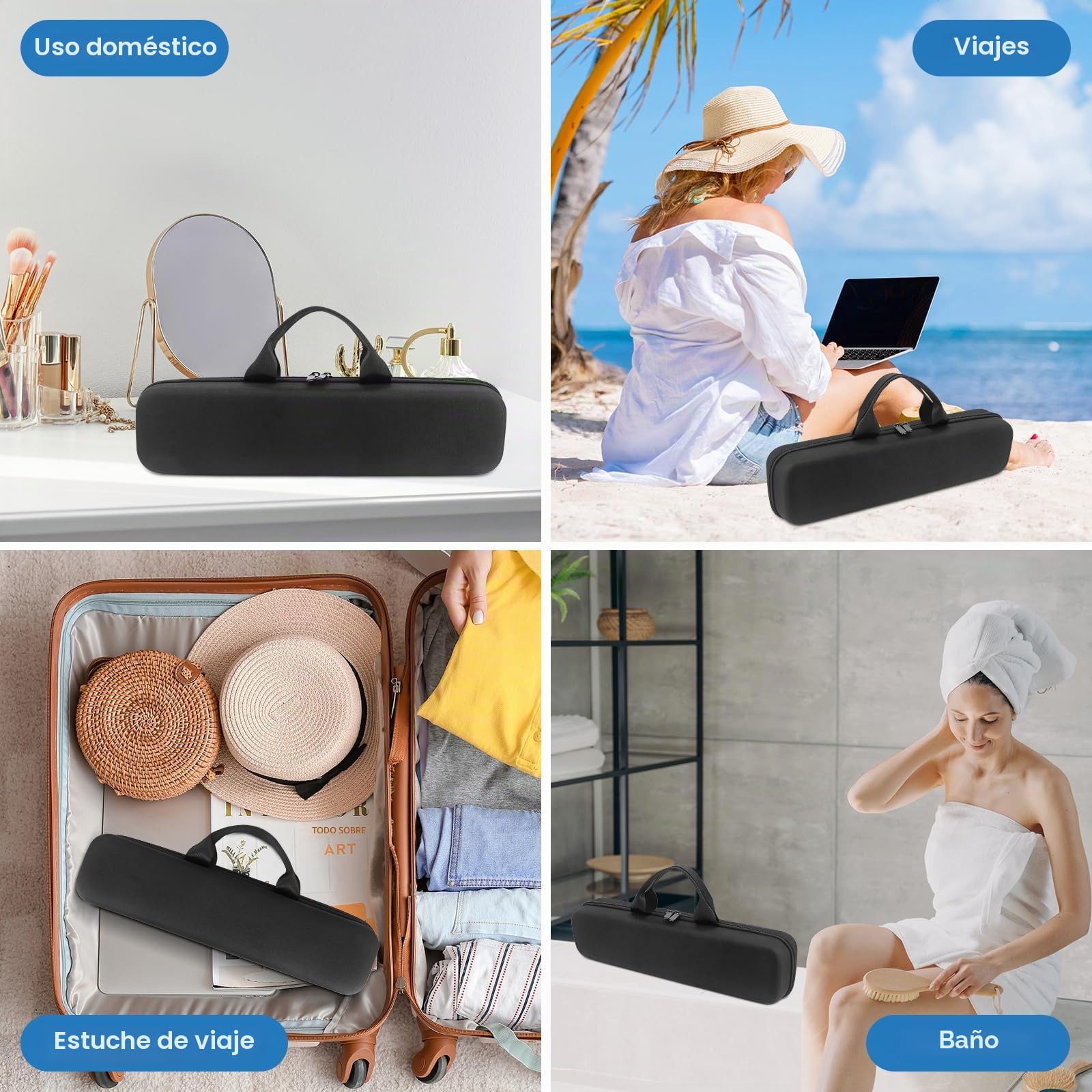 Funda de Transporte Compatible con La Plancha de Pelo Dyson Airstrait, Bolsa de Almacenamiento de Eva de Capacidad Mejorada Funda de Viaje