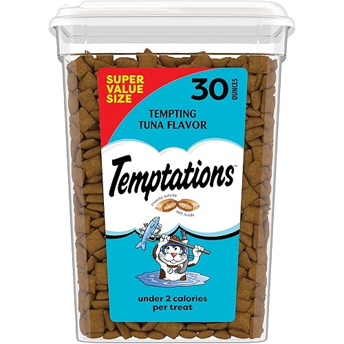 Temptations Classic Crunchy and Soft Cat Treats Tempting Tuna Flavor, 30 oz. Tub